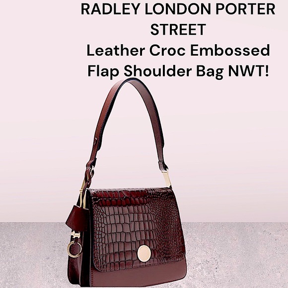RADLEY LONDON Handbags - BRAND NEW W/TAGS RADLEY LONDON PORTER STREET CROC EMBOSSED FLAP SHOULDER BAG🤩